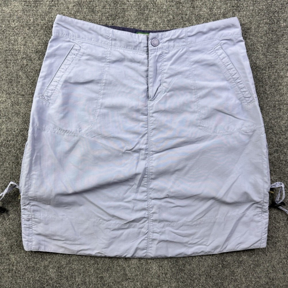 L.L.Bean Womens 6 Blue Nylon Hiking Travel Utility Skirt Outdoor Trail Pockets